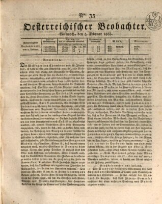Der Oesterreichische Beobachter Mittwoch 4. Februar 1835