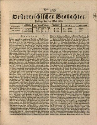 Der Oesterreichische Beobachter Freitag 29. Mai 1835