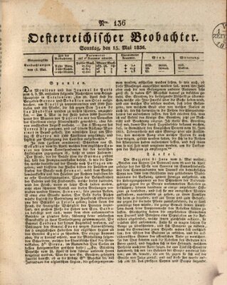 Der Oesterreichische Beobachter Sonntag 15. Mai 1836