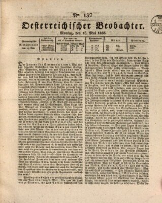 Der Oesterreichische Beobachter Montag 16. Mai 1836