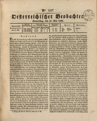 Der Oesterreichische Beobachter Donnerstag 26. Mai 1836