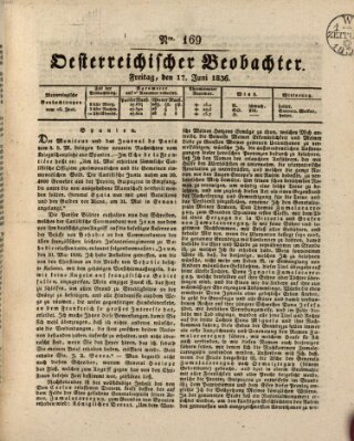 Der Oesterreichische Beobachter Freitag 17. Juni 1836
