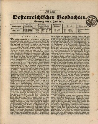 Der Oesterreichische Beobachter Sonntag 4. Juni 1837