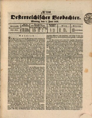 Der Oesterreichische Beobachter Montag 5. Juni 1837