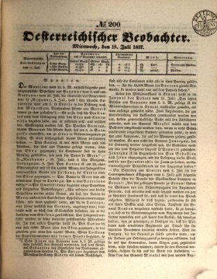 Der Oesterreichische Beobachter Mittwoch 19. Juli 1837