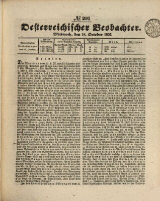 Der Oesterreichische Beobachter Mittwoch 18. Oktober 1837