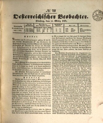 Der Oesterreichische Beobachter Dienstag 13. März 1838