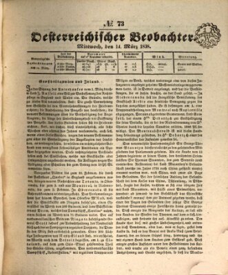 Der Oesterreichische Beobachter Mittwoch 14. März 1838
