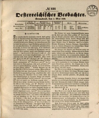 Der Oesterreichische Beobachter Samstag 4. Mai 1839