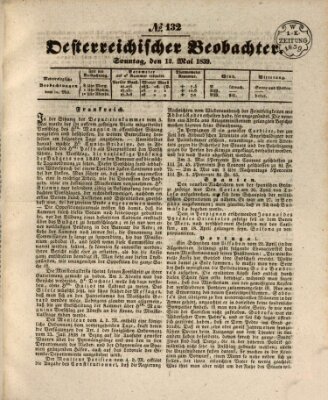 Der Oesterreichische Beobachter Sonntag 12. Mai 1839