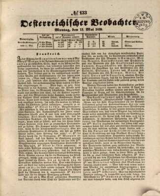 Der Oesterreichische Beobachter Montag 13. Mai 1839