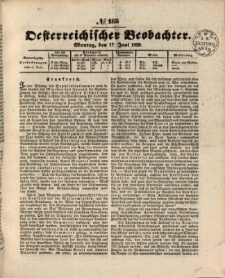 Der Oesterreichische Beobachter Montag 17. Juni 1839