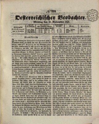 Der Oesterreichische Beobachter Montag 16. November 1840