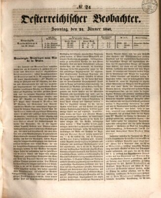 Der Oesterreichische Beobachter Sonntag 24. Januar 1841