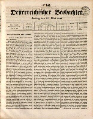 Der Oesterreichische Beobachter Freitag 21. Mai 1841