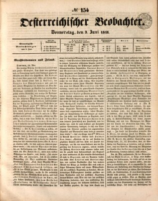 Der Oesterreichische Beobachter Donnerstag 3. Juni 1841