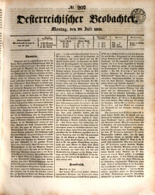 Der Oesterreichische Beobachter Montag 26. Juli 1841