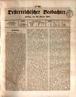 Der Oesterreichische Beobachter Freitag 28. Januar 1842