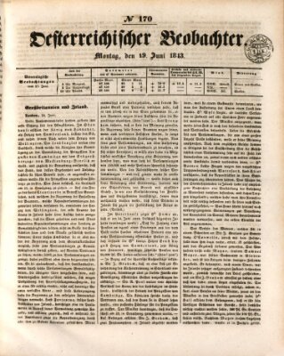 Der Oesterreichische Beobachter Montag 19. Juni 1843