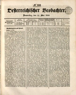 Der Oesterreichische Beobachter Donnerstag 23. Mai 1844