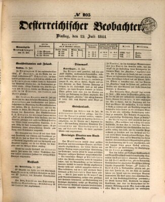 Der Oesterreichische Beobachter Dienstag 23. Juli 1844
