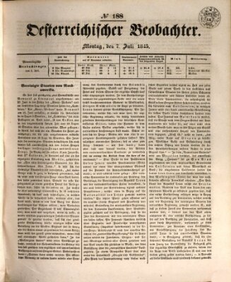 Der Oesterreichische Beobachter Montag 7. Juli 1845