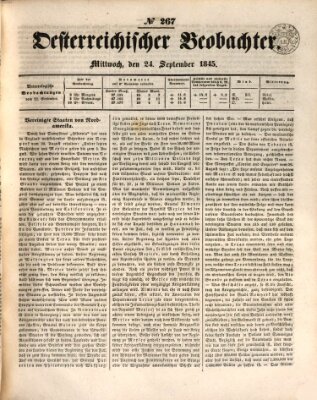 Der Oesterreichische Beobachter Mittwoch 24. September 1845