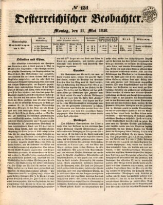 Der Oesterreichische Beobachter Montag 11. Mai 1846