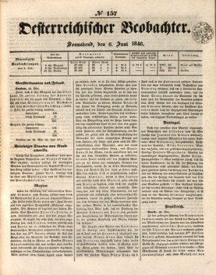 Der Oesterreichische Beobachter Samstag 6. Juni 1846