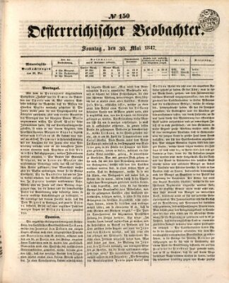 Der Oesterreichische Beobachter Sonntag 30. Mai 1847