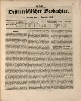 Der Oesterreichische Beobachter Freitag 5. November 1847