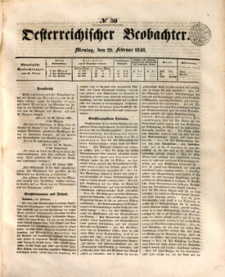 Der Oesterreichische Beobachter Montag 28. Februar 1848