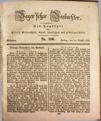 Bayer'scher Beobachter Freitag 28. August 1829