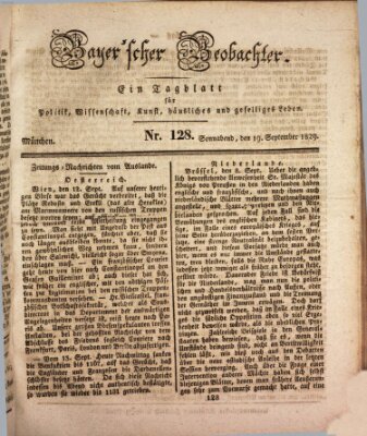 Bayer'scher Beobachter Samstag 19. September 1829