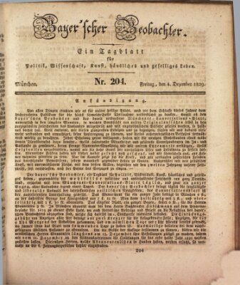 Bayer'scher Beobachter Freitag 4. Dezember 1829
