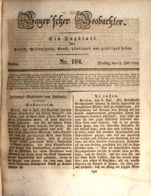 Bayer'scher Beobachter Dienstag 13. Juli 1830