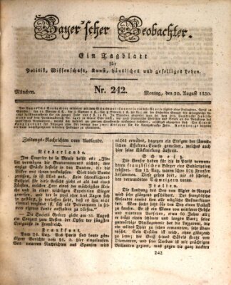 Bayer'scher Beobachter Montag 30. August 1830