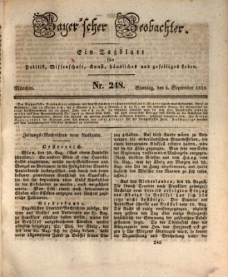 Bayer'scher Beobachter Sonntag 5. September 1830