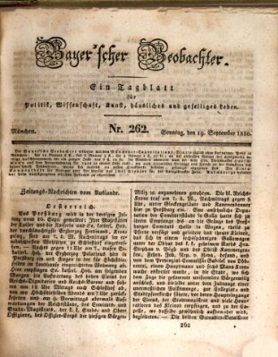 Bayer'scher Beobachter Sonntag 19. September 1830