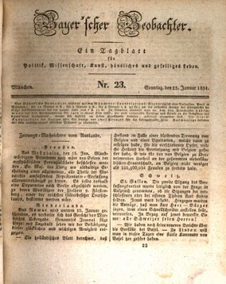 Bayer'scher Beobachter Sonntag 23. Januar 1831