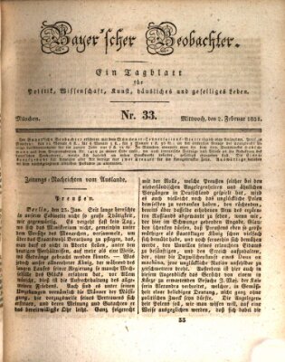 Bayer'scher Beobachter Mittwoch 2. Februar 1831