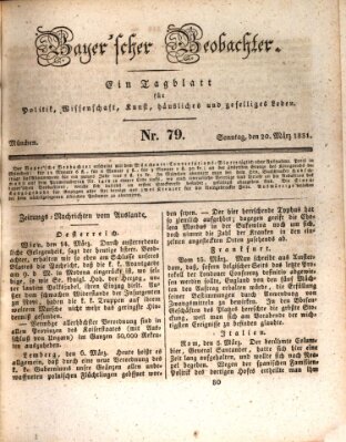 Bayer'scher Beobachter Sonntag 20. März 1831