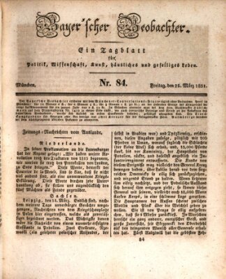 Bayer'scher Beobachter Freitag 25. März 1831