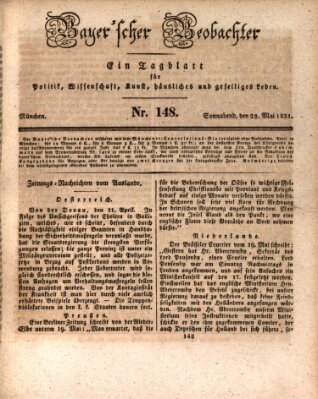 Bayer'scher Beobachter Samstag 28. Mai 1831