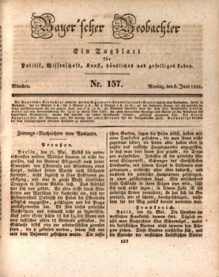 Bayer'scher Beobachter Montag 6. Juni 1831