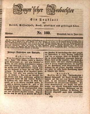 Bayer'scher Beobachter Samstag 18. Juni 1831