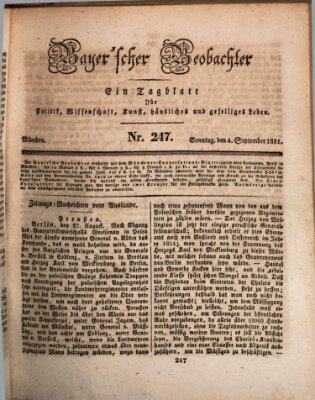 Bayer'scher Beobachter Sonntag 4. September 1831