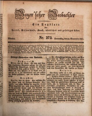 Bayer'scher Beobachter Donnerstag 29. September 1831