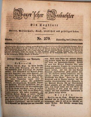 Bayer'scher Beobachter Donnerstag 6. Oktober 1831
