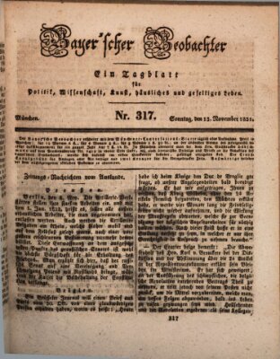 Bayer'scher Beobachter Sonntag 13. November 1831